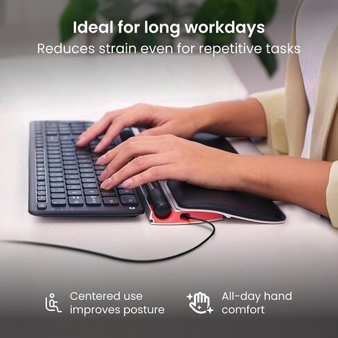 Contour Wireless RollerMouse Red - Ergonomic Design Reduces Shoulder, Forearm, Wrist Strain | Ideal for RSI/Carpal Tunnel | 6 Customizable Buttons | 10 Speed Settings | Mac/PC Compatible in Kuwait