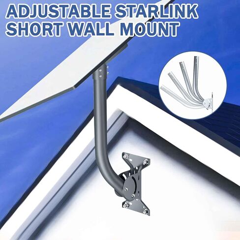 Starlink Gen 3 Mount ، مجموعة التثبيت القابلة للتعديل المتوافقة مع طبق V3 Starlink القياسي ، Polelink Pole +Starlink Gen 3 Pipe Adapter ، 18inch Wall/Roof Mount for Starlink. in Kuwait