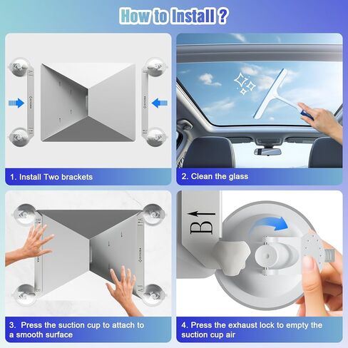 Starlink Mini Car Mount, Starlink Mini Suction Cup Mount for Car Sunroofs & Windows, Secure Mounting Kit with Anti-Shock Pad and Strong Suction Design for Stable Satellite Signal in RV, Boats, Camping in Kuwait