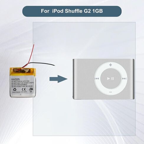 بطارية استبدال 616-0274 لـ iPod Shuffle G2 1GB ، بطارية مشغل G3 MP3 ، 3.7 فولت 100 مللي أمبير في الساعة ، مع مجموعة أدوات الإصلاح in Saudi Arabia