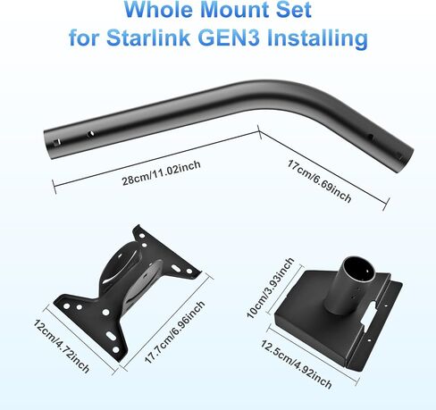 Starlink Gen 3 Mount Roof & Wall Roof Counting Kit For V3 Standard Dish ، Starlink Gen 3 Pole Mount & Pipe Adapter for Star Link Internet Kit ، Star Link 3 Bracket Pilvot onting in Kuwait