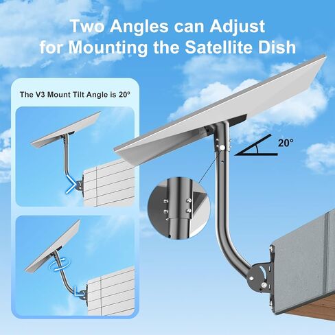 Starlink Gen 3 Mount Roof & Wall Roof Counting Kit For V3 Standard Dish ، Starlink Gen 3 Pole Mount & Pipe Adapter for Star Link Internet Kit ، Star Link 3 Bracket Pilvot onting in Kuwait