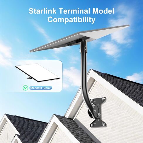 Starlink Gen 3 Mount Roof & Wall Roof Counting Kit For V3 Standard Dish ، Starlink Gen 3 Pole Mount & Pipe Adapter for Star Link Internet Kit ، Star Link 3 Bracket Pilvot onting in Kuwait