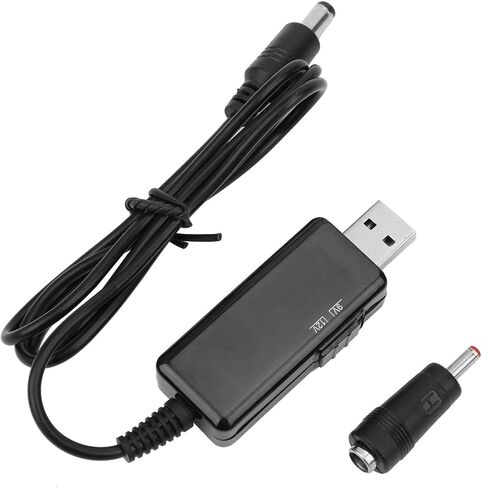 Diooche Power Bank Router Cord USB إلى DC Cable 5V to 9V 12V خطوة ، لأعلى عرض رقمي قابل للتعديل مع شكل مضغوط وخفيف الوزن ومحمول لأجهزة المودم البصري وأجهزة التوجيه اللاسلكية in Kuwait