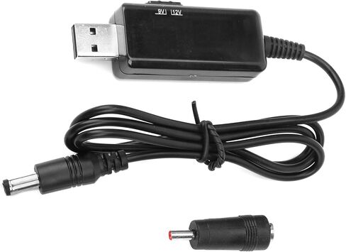 Diooche Power Bank Router Cord USB إلى DC Cable 5V to 9V 12V خطوة ، لأعلى عرض رقمي قابل للتعديل مع شكل مضغوط وخفيف الوزن ومحمول لأجهزة المودم البصري وأجهزة التوجيه اللاسلكية in Kuwait