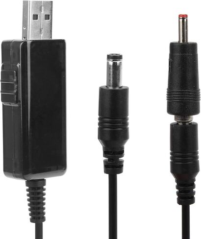 Diooche Power Bank Router Cord USB إلى DC Cable 5V to 9V 12V خطوة ، لأعلى عرض رقمي قابل للتعديل مع شكل مضغوط وخفيف الوزن ومحمول لأجهزة المودم البصري وأجهزة التوجيه اللاسلكية in Kuwait