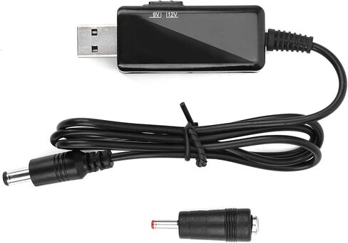Diooche Power Bank Router Cord USB إلى DC Cable 5V to 9V 12V خطوة ، لأعلى عرض رقمي قابل للتعديل مع شكل مضغوط وخفيف الوزن ومحمول لأجهزة المودم البصري وأجهزة التوجيه اللاسلكية in Kuwait