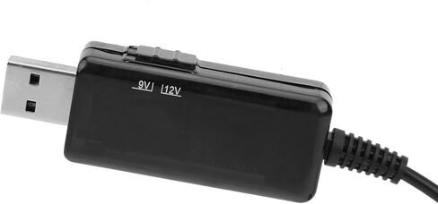 Diooche Power Bank Router Cord USB إلى DC Cable 5V to 9V 12V خطوة ، لأعلى عرض رقمي قابل للتعديل مع شكل مضغوط وخفيف الوزن ومحمول لأجهزة المودم البصري وأجهزة التوجيه اللاسلكية in Kuwait