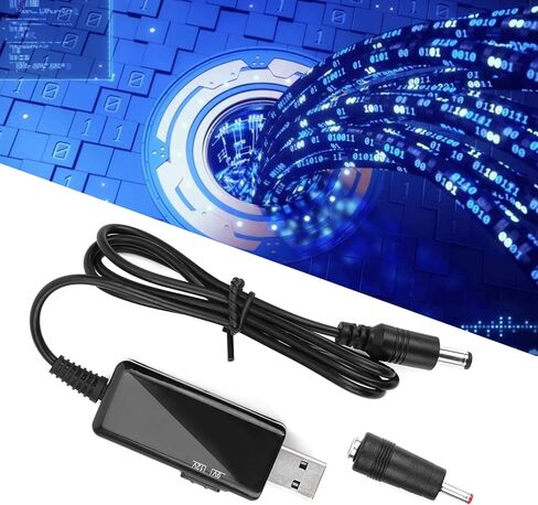 Diooche Power Bank Router Cord USB إلى DC Cable 5V to 9V 12V خطوة ، لأعلى عرض رقمي قابل للتعديل مع شكل مضغوط وخفيف الوزن ومحمول لأجهزة المودم البصري وأجهزة التوجيه اللاسلكية in Kuwait
