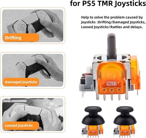 HGamyox TMR Electromagnetic Joysticks Replacement for DualSense PS5 Controller, 3D Analog Joysticks Thumbsticks with Screwdriver for Playstation 5 Repair Part Tool Kit in Saudi Arabia