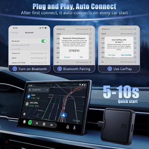 Wireless CarPlay Adapter, 2025 Upgrade Support Netflix/YouTube/TF Card Plug & Play Dongle with Apple Car Play Ai Box Android Auto Wireless Adapter for Cars from 2015&iPhone iOS10+ in Saudi Arabia