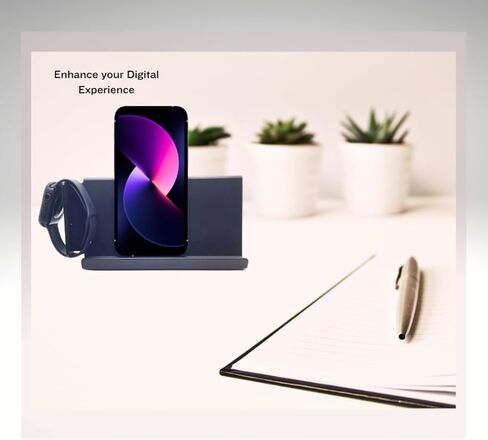 Mobile Phone Stand Holder with Sound Amplification for Phone and Tablet. Mount on Desks, Nightstand, Bed, Kitchen, Bathroom, or Body Parts Like Stomach and Chest. in Kuwait