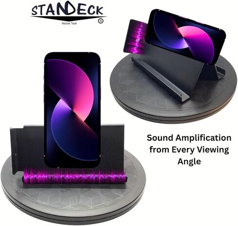 Mobile Phone Stand Holder with Sound Amplification for Phone and Tablet. Mount on Desks, Nightstand, Bed, Kitchen, Bathroom, or Body Parts Like Stomach and Chest. in Kuwait