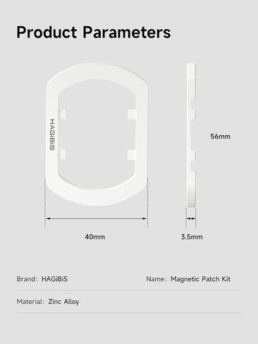 Hagibis Magnetic Adapter Ring Sticket Magnet Patch Kit Magnetic Patch Kit متوافق مع مجموعة حزمة Magsafe لـ Magsafe لـ Power Bank SSD iPhone 15 16 Pro Max (White) in Saudi Arabia