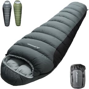 BISINNA Mummy Sleeping Bag for Adults 14-41℉ Cold Weather Camping Sleeping Bags with Compression Sack for Backpacking Hiking Traveling in Saudi Arabia