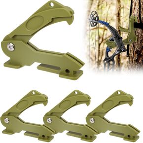 4Pcs Saddle Hunting Bow Hangers, Saddle Hunting Gear Accessory Hooks for Gear Strap Treestand Rope, Sturdy and Lightweight, Outdoor Tree Stand Bow & Gear Hanger for Camping Hiking in Saudi Arabia