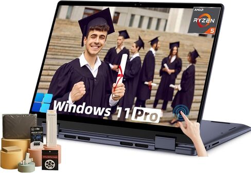 جهاز كمبيوتر محمول Dell 2-in-1 مع شاشة تعمل باللمس | Windows 11 Pro | 14 '' IPS FHD | AMD RYZEN 5 8640HS | قارئ بصمات الأصابع | لوحة المفاتيح الخلفية | عمر بطارية طويل | ث/الملحقات | 64 جيجابايت DDR5 ، 1 تيرابايت SSD in Kuwait