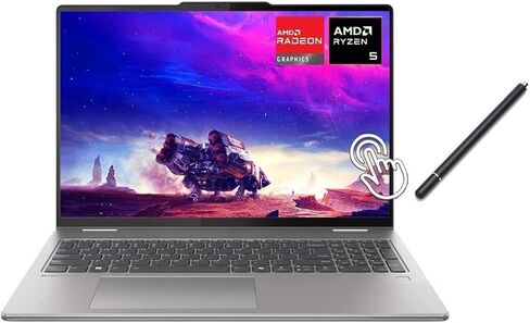Lenovo Yoga 7 2-in-1 16 "Wuxga touchscreen laptop | AMD Ryzen 5 8640HS (Beat I5-1355u) | Amd Radeon Graphics | Backlit | Fingerprint | 8GB RAM DDR5 | 512GB SSD | Windows 11 Home | Bundle with Stylus pen in Saudi Arabia