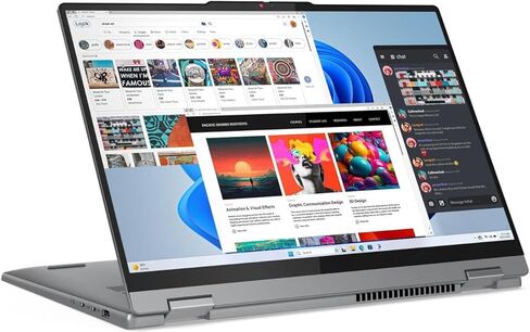 Lenovo IdeaPad 5 14" Touch Ryzen 7 2-in-1 Laptop, 14" FHD+ Touchscreen, AMD Ryzen 7 8845HS, 16GB RAM, 1TB SSD, FP Reader, Backlit KB, Stylus Pen, Wi-Fi 6, Win 11 Home in Saudi Arabia
