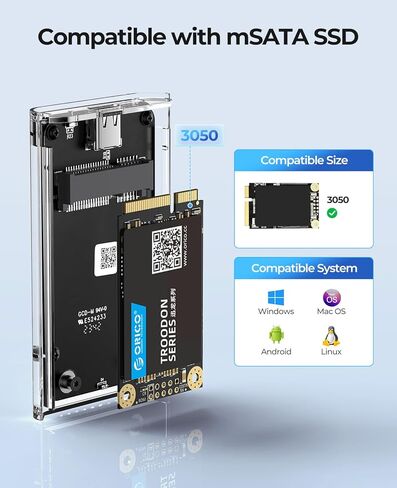 ORICO USB 3.0 MSATA SSD العلبة وحزمة SSD الداخلية 128GB in Saudi Arabia