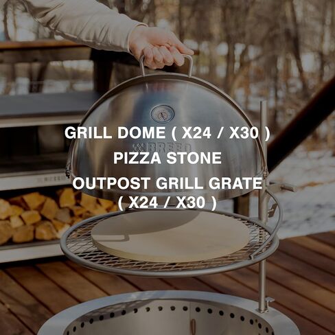 Breeo Grill Dome and Outpost Grill Bundle-Dome Dome Dome Felege Dome W/Prinive-In ، مجموعة ملحقات صينية ، مجموعة خارجية للطهي الحية-تناسب X/24 ، x/30 Series in Kuwait