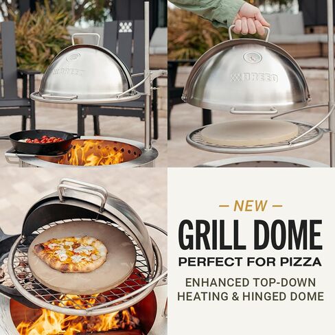 Breeo Grill Dome and Outpost Grill Bundle – Hinged Stainless Steel Dome w/Built-in Thermometer, Griddle Accessories Kit, Outdoor Set for Live-Fire Cooking – Fits X/24, X/30 Series in Saudi Arabia