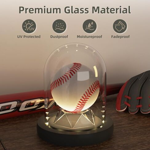 DuvinDD زجاج قبة قاء زجاجي مع قاعدة إضاءة LED كونترتوب جرس عرض قبة عرض زجاجي شفاف حافظة ديكو، 3.94 بوصة عمق × 5.11 بوصة ارتفاع، هدايا للنساء in Kuwait