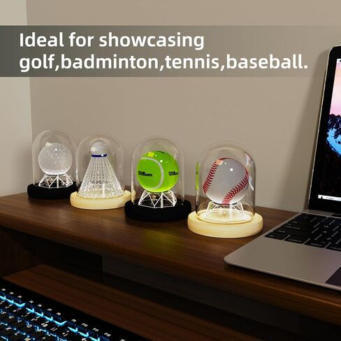 DuvinDD زجاج قبة قاء زجاجي مع قاعدة إضاءة LED كونترتوب جرس عرض قبة عرض زجاجي شفاف حافظة ديكو، 3.94 بوصة عمق × 5.11 بوصة ارتفاع، هدايا للنساء in Kuwait