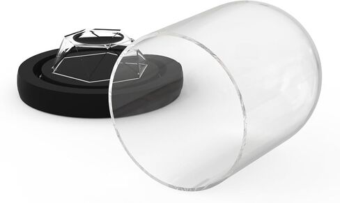 DuvinDD زجاج قبة قاء زجاجي مع قاعدة إضاءة LED كونترتوب جرس عرض قبة عرض زجاجي شفاف حافظة ديكو، 3.94 بوصة عمق × 5.11 بوصة ارتفاع، هدايا للنساء in Kuwait