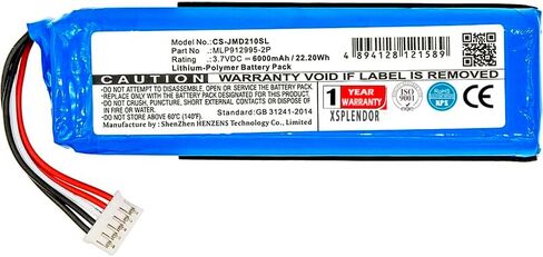 XPS 3.7V 6000mAh Replacement Battery for JBL Charge 2 Plus, Charge 2+ PN GSP1029102, MLP912995-2P in Saudi Arabia