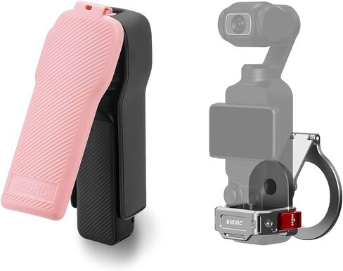 Pocket 3 Cover Case & Magnetic Mount, Gimbal Flip Protective Cover Lens Protector Cap Holds 3 Filters and MagSafe Aluminum Alloy Magnet Expansion Adapter for DJI OSMO Pocket 3 Accessories(Pink) in Saudi Arabia