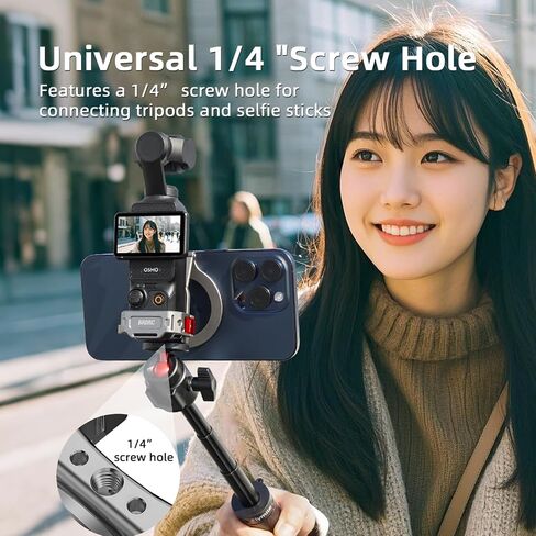 Pocket 3 Cover Case & Magnetic Mount, Gimbal Flip Protective Cover Lens Protector Cap Holds 3 Filters and MagSafe Aluminum Alloy Magnet Expansion Adapter for DJI OSMO Pocket 3 Accessories(Pink) in Saudi Arabia