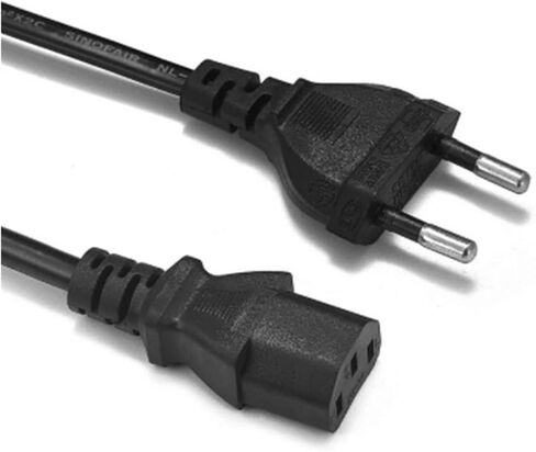 كابل الطاقة القياسي الأوروبي AC Cable الأوروبي 2 Round Tail European 2 core core in Saudi Arabia