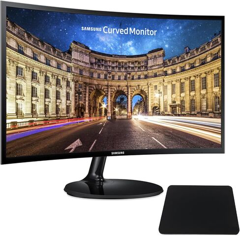 Samsung 27 Ing Curved Computer Monitor ، LC27F390FHNXZA LED 60Hz Full HD 1080p Gaming Slim Design for Home & Office ، وسادة الماوس الأسود in Saudi Arabia