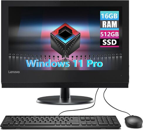 Lenovo ThinkCentre V310Z All in One Desktop Computer ، Windows 11 Pro ، 19.5 "(1600 × 900 بكسل) AIO Desktop ، Core 7100 ، 512GB SSD ، RAM 16GB ، لوحة المفاتيح والماوس ، RJ-45 (متجدد) in Saudi Arabia