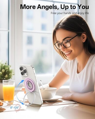 [2025 الأحدث] قبضة الهاتف المغناطيسية لحامل رنين Magsafe ، Magnet Phone Grip Stand Finger Finger Magnetic متوافق مع iPhone 16 Pro/Max 15 14 13 12 11 Plus & Android in Saudi Arabia
