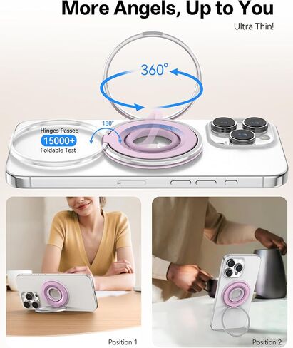 [2025 الأحدث] قبضة الهاتف المغناطيسية لحامل رنين Magsafe ، Magnet Phone Grip Stand Finger Finger Magnetic متوافق مع iPhone 16 Pro/Max 15 14 13 12 11 Plus & Android in Saudi Arabia