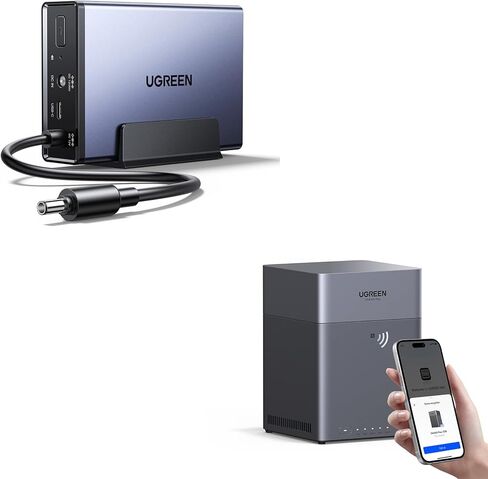 UGREEN NAS US3000, 12000mAh Uninterruptible Battery Power Supply Bundle with UGREEN NAS DH4300 4-Bay Desktop NAS with 120TB Storage Capacity in Kuwait