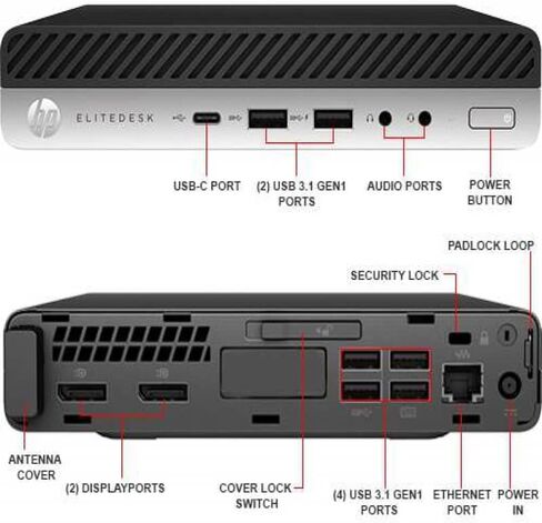 HP EliteDesk 800 G3 Mini Desktop PC, Intel Core i5-6500T, 16GB DDR4 RAM, 512GB SSD, WiFi & Bluetooth, Keyboard & Mouse, Windows 11 Pro (Renewed) in Saudi Arabia