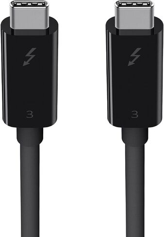 Belkin USB C Cable - Thunderbolt 3 ، 6.5 قدم/2 متر ، و USB C إلى نوع كابل USB C ، وشحن سريع يصل إلى 100 واط ، ونقل سريع يصل إلى 40 جيجابت في الثانية ، ويدعم شاشات عالية الدقة 5K Ultra HD - أسود in Saudi Arabia