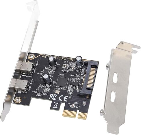 بطاقة توسيع Zunate PCIE USB C مع 2 منافذ USB 3.2 Gen1 ، شرائح ASM1042 ، سرعة بيانات 5 جيجابت في الثانية ، لا توجد طاقة خارجية مطلوبة ، متوافقة مع X1 x4 x8 x16 لجهاز كمبيوتر سطح المكتب in Saudi Arabia