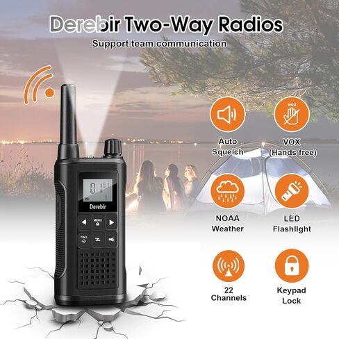 Walkie Talkies Long Range for Adults-4 Pack Rechargeable Walkie Talkies 22 FRS Channels 2-Way Radios with NOAA Weather Alert,VOX,Flashlight and 1500mAh Li-ion Battery for Family Camping Hiking in Kuwait