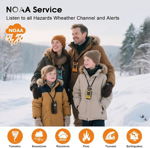 Walkie Talkies Long Range for Adults-4 Pack Rechargeable Walkie Talkies 22 FRS Channels 2-Way Radios with NOAA Weather Alert,VOX,Flashlight and 1500mAh Li-ion Battery for Family Camping Hiking in Kuwait