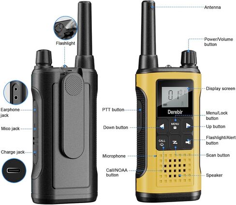 Walkie Talkies Long Range for Adults-4 Pack Rechargeable Walkie Talkies 22 FRS Channels 2-Way Radios with NOAA Weather Alert,VOX,Flashlight and 1500mAh Li-ion Battery for Family Camping Hiking in Kuwait