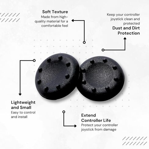 10-Pack Silicone Thumb Grips for PS5, Xbox One, Switch Pro, and PS4 Controllers – Durable, Anti-Slip, Universal Compatibility for Enhanced Gaming Control (Black) in Saudi Arabia