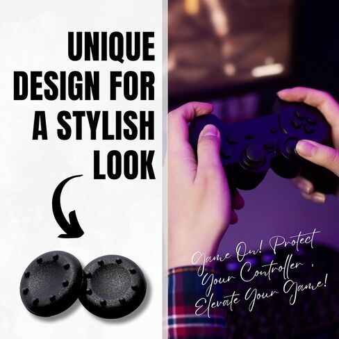 10-Pack Silicone Thumb Grips for PS5, Xbox One, Switch Pro, and PS4 Controllers – Durable, Anti-Slip, Universal Compatibility for Enhanced Gaming Control (Black) in Saudi Arabia