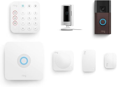Ring Alarm 5-Piece Kit with Ring Battery Doorbell and Ring Indoor Cam 2nd Gen in Saudi Arabia