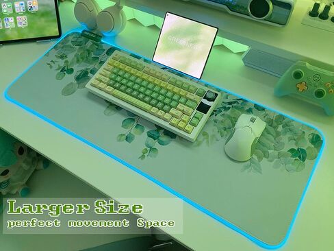 JMIYAV RGB Cherry Blossom Gaming Mouse Pad Pink 31.5x12 Inch PC XL Large Extended Glowing Led Light Up Desk Pad Non-Slip Rubber Base Computer Keyboard and Mouse Pad Cute Mousepad in Kuwait