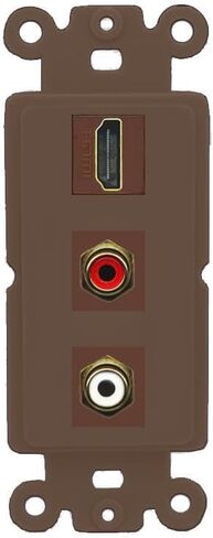 RiteAV HDMI and 2 RCA (Red/White) Wall Plate - Rocker [Black/Black] in Saudi Arabia