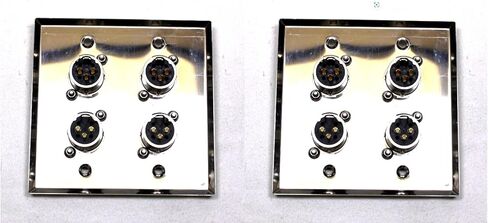 (2) Two Four XLR Double Wall Plates w/Neutrik 2 Male + 2 Female Stainless Steel in Saudi Arabia
